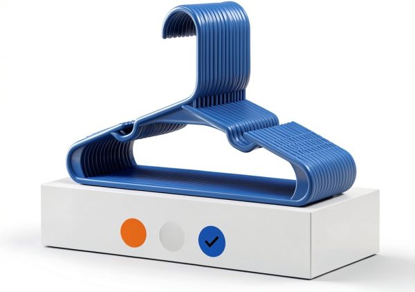 SereneLife Kids Plastic Hangers 20 Pack Blue Non‑Slip Space‑Saving-0