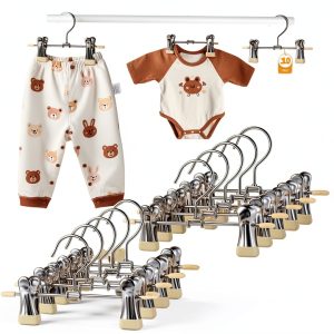 Mity Rain Stainless Steel Baby Hangers 30 Pack Rotatable Clips-0
