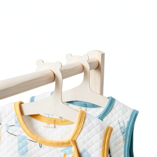 XIGUI Wooden Kids Closet Hangers Set 20 Piece Portable Oval Design-3