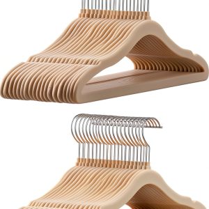 GoodtoU Velvet Kids Closet Hangers 14.3 Inch 50 Pack Beige-0