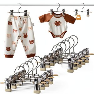 Mity Rain Stainless Steel Baby Hangers 30 Pack Anti‑Slip Rotating-0