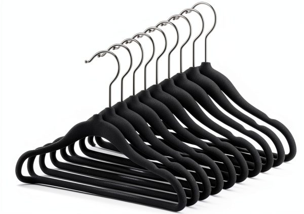 MIZGI Velvet Kids Closet Hangers 50 Pack Kids-50 Pink/Silver Anti Slip-8