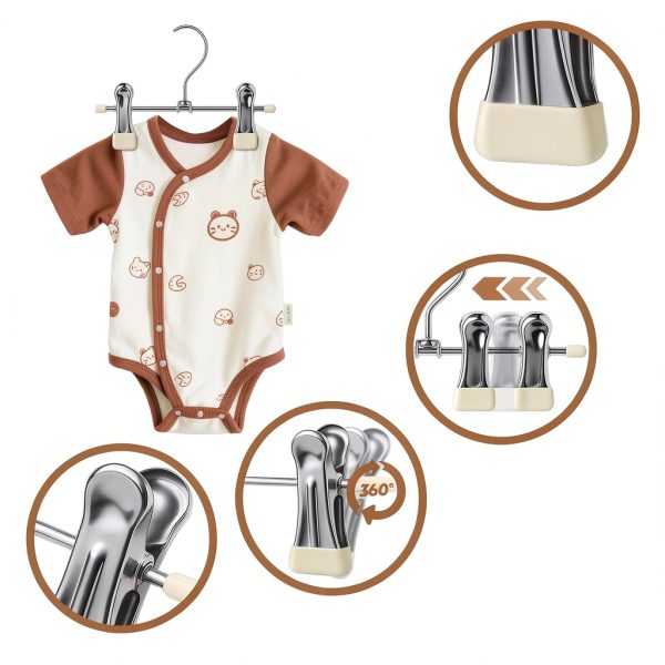 Mity Rain Stainless Steel Baby Hangers 30 Pack Anti‑Slip Rotating-2