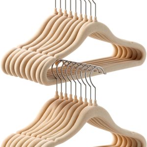 GoodtoU Kids Velvet Hangers 11.8 Inch 20 Pack Beige Anti‑Slip-0