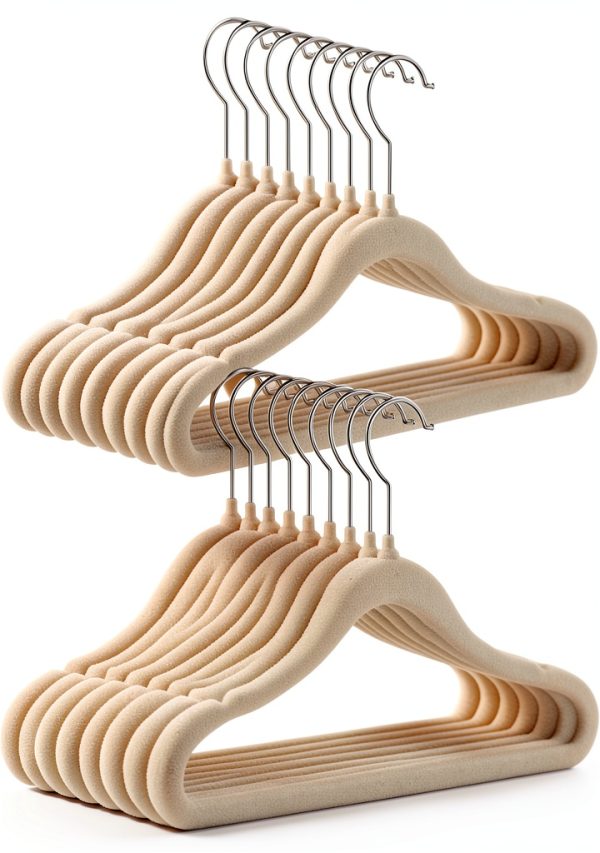 GoodtoU Kids Velvet Hangers 11.8 Inch 20 Pack Beige Anti‑Slip-0