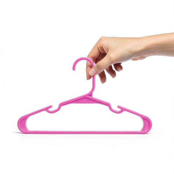 SereneLife Kids Hangers 60 Pack Pink Non Slip Plastic Slim Design-1