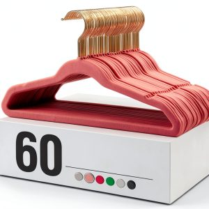 House Day Kids Velvet Hangers 14"-60 Pack Blush Pink Heavy Duty-0