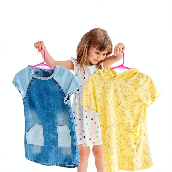 SereneLife Kids Hangers 60 Pack Pink Non Slip Plastic Slim Design-4