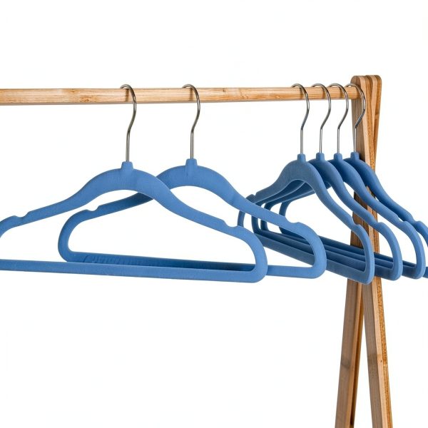 GoodtoU Kids Closet Hangers 11.8 Inch 20 Pack Velvet Anti‑Slip Blue-4