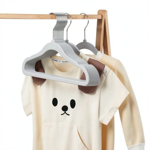 GoodtoU Kids Closet Hangers 11.8 Inch 50 Pack Velvet Anti‑Slip Gray-5