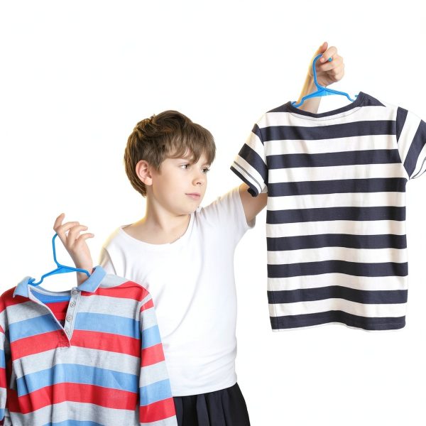 SereneLife Kids Plastic Hangers 20 Pack Blue Non‑Slip Space‑Saving-6