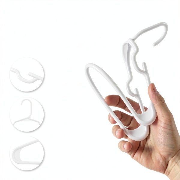 SereneLife Kids Plastic Hangers 60 Pack Non Slip White-3