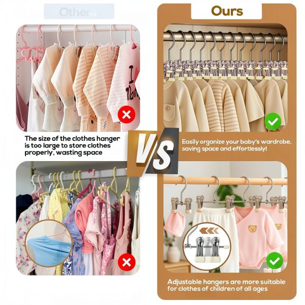 Mity Rain Stainless Steel Baby Hangers 30 Pack Anti‑Slip Rotating-4