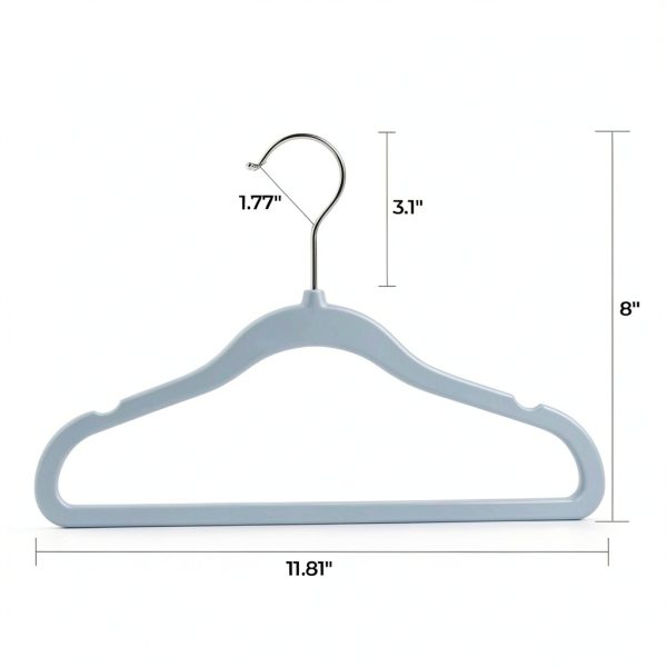 GoodtoU Kids Closet Hangers 11.8 Inch 50 Pack Velvet Anti‑Slip Gray-1