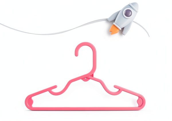 Baby Plastic Hangers HOUSE DAY 60 Pack Pink Anti‑Slip Space‑Saving-7
