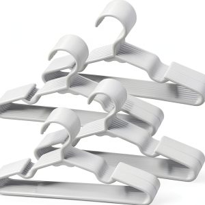 Kids Clothes Hangers VIIBASE 40‑Piece White Plastic Non‑Slip Design-0
