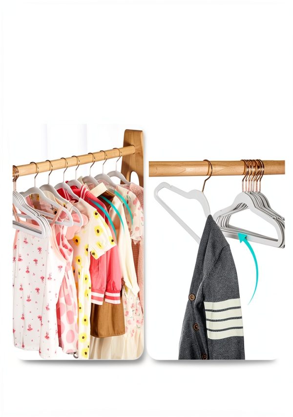Smartor Velvet Kids Hangers 14 inch 50pcs Gray Thin Non‑Slip Design-1