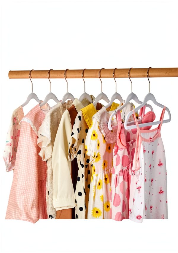 Smartor Velvet Kids Hangers 14 inch 50pcs Gray Thin Non‑Slip Design-6