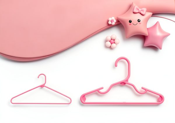 Baby Plastic Hangers HOUSE DAY 60 Pack Pink Anti‑Slip Space‑Saving-6