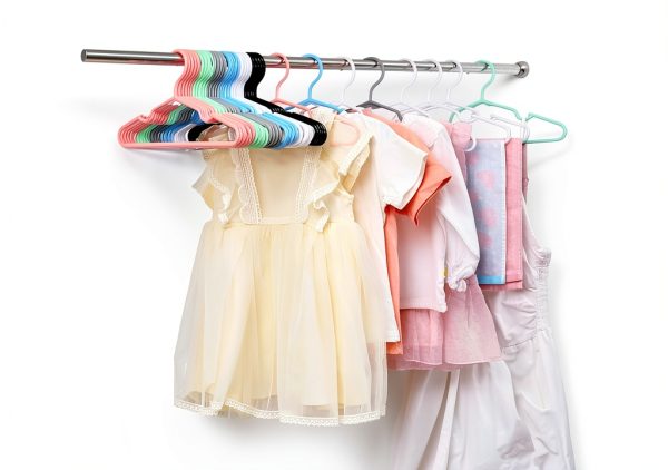 Kids Clothes Hangers VIIBASE 40‑Piece White Plastic Non‑Slip Design-3