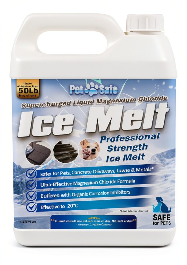 Petra Pet Safe Ice Melt - Deicer for Driveway & Sidewalks Magnesium Chloride Ice Melt, Deicer Spray, Pet Safe Salt Ice Melt, Ice Dam Melt, Liquid Ice Melt - Safe, Fast and Effective (1 Gallon)-0
